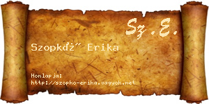 Szopkó Erika névjegykártya