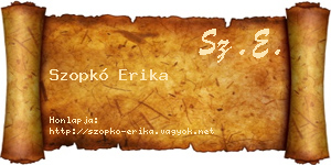 Szopkó Erika névjegykártya