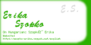 erika szopko business card